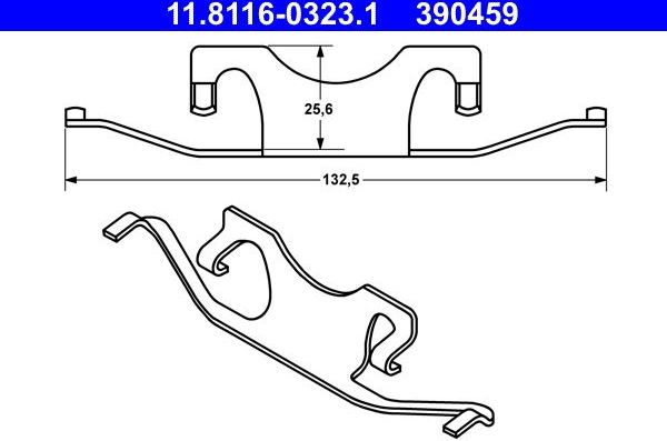 Пружина тормозного суппорта ATE задний для Mercedes-Benz E-Класс III (W211, S211) 2002-2009. Артикул 11.8116-0323.1
