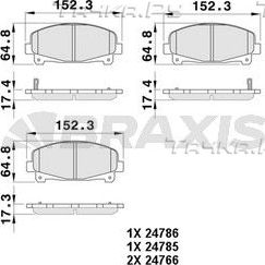 Тормозные колодки Braxis. Артикул AB0482