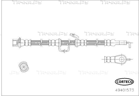 Тормозной шланг Corteco передний правый для Toyota Corolla E170, E180 2013-2019. Артикул 49401573