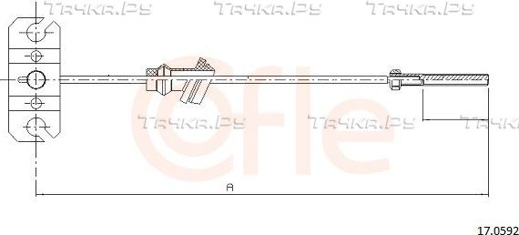 Трос ручника (тросик ручного тормоза) Cofle. Артикул 17.0592