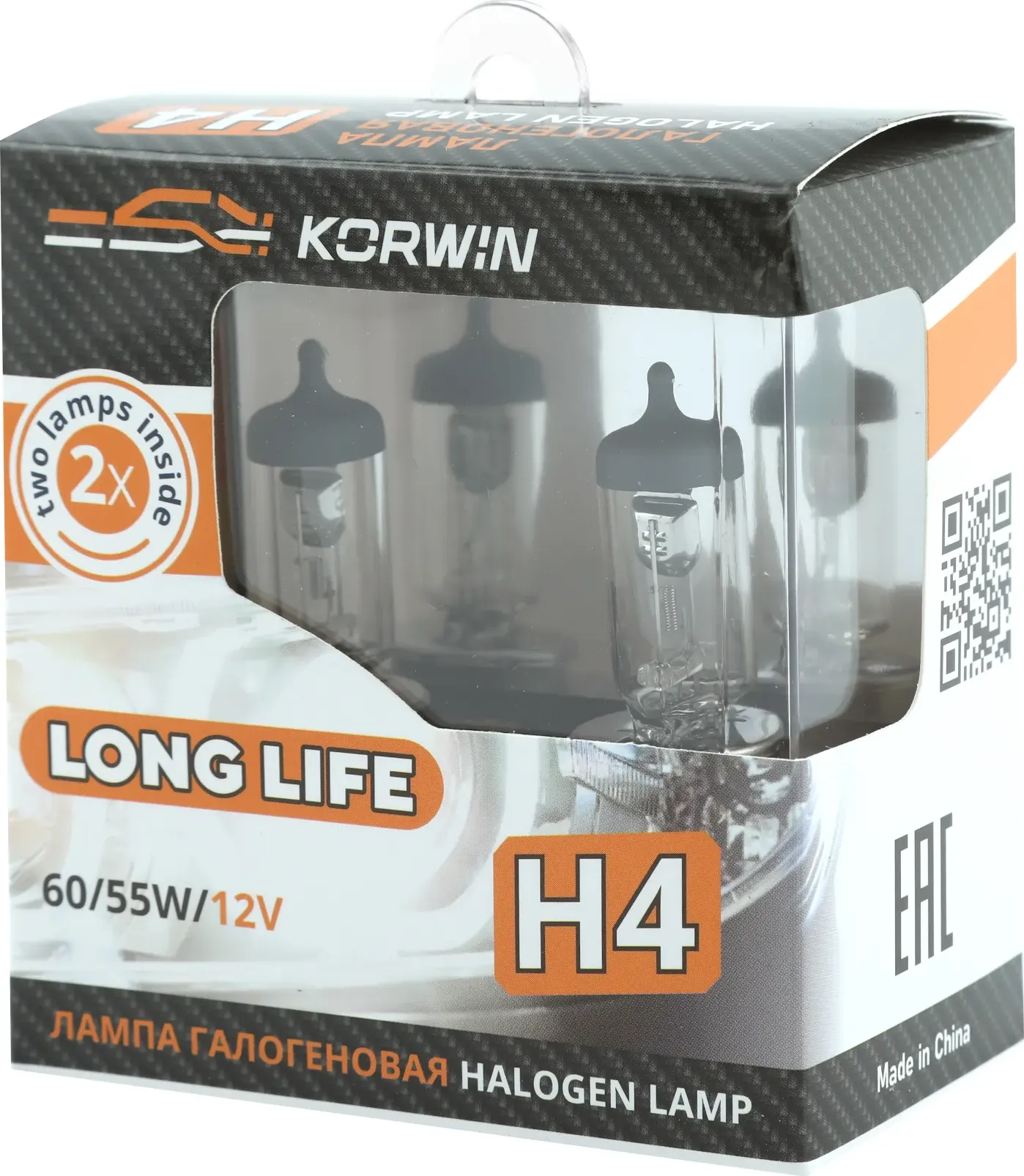 Лампа галогенная (H4 12V 60/55W P43t Long life ) блистер к-т 2шт (Korwin). Артикул KWYN0053
