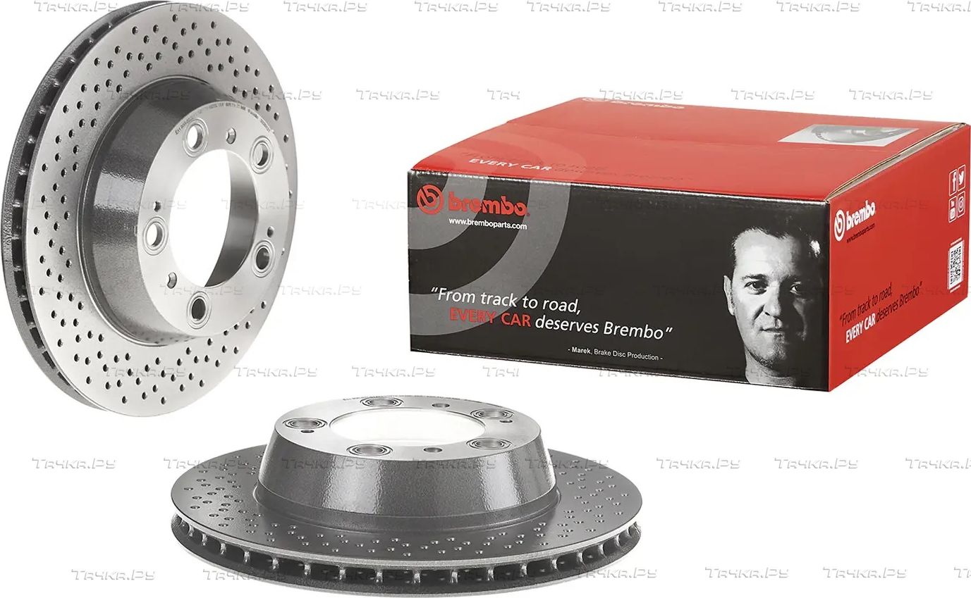 Тормозной диск Brembo PRIME LINE - UV Coated задний для Porsche Boxster I (986) 2000-2004. Артикул 09.8890.21