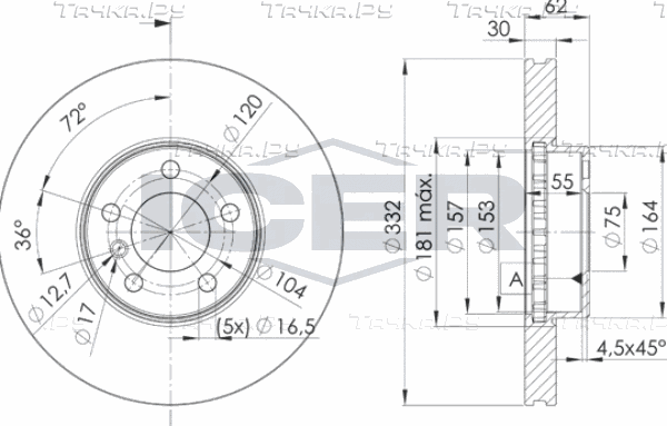 Тормозной диск Icer. Артикул 78BD1985-2