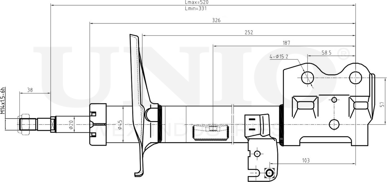 Амортизатор подвески (Unio). Артикул SAB-10168