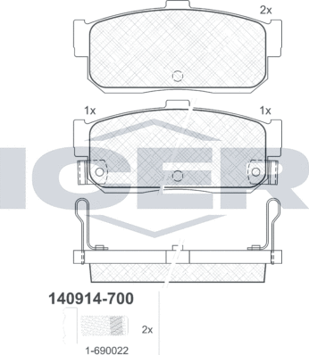 Тормозные колодки Icer. Артикул 140914-700