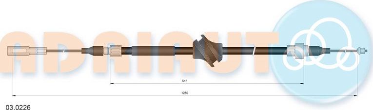 Трос ручника (тросик ручного тормоза) Adriauto. Артикул 03.0226