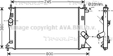 Радиатор охлаждения двигателя AVA. Артикул MZ2183