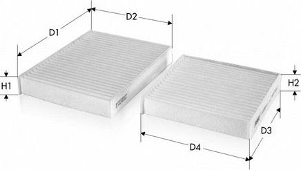 Салонный фильтр  Tecneco Filters. Артикул CK10205-2