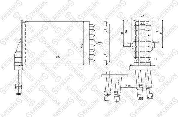 Радиатор отопителя (печки) Stellox. Артикул 10-35026-SX