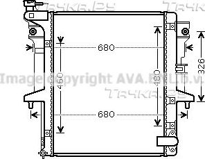 Радиатор охлаждения двигателя AVA для Mitsubishi L200 IV 2005-2015. Артикул MT2203