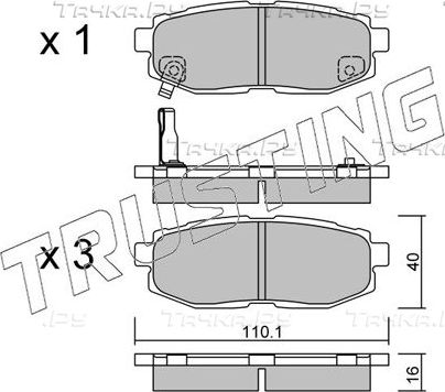 Тормозные колодки Trusting задние для Toyota GT86 I 2012-2026. Артикул 892.0