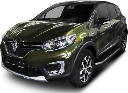 Пороги алюминиевые Rival Premium для Renault Kaptur 2016-2020. Артикул A173ALP.4703.1