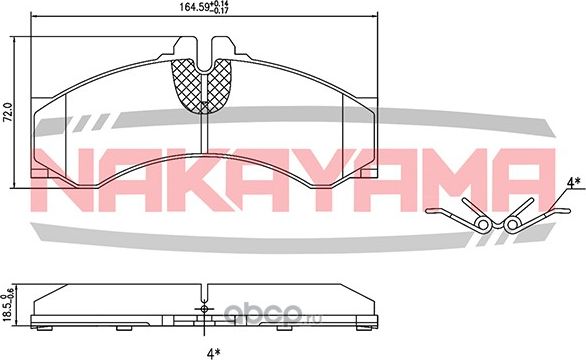Колодки тормозные передние (Nakayama). Артикул P0837NY