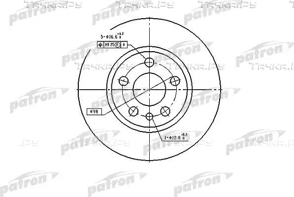 Тормозной диск Patron передний для Fiat Scudo I 1996-2006. Артикул PBD2754