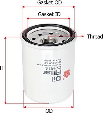 Масляный фильтр Sakura. Артикул C-1614