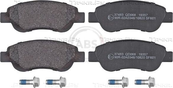 Тормозные колодки ABS передние для Peugeot 108 2014-2026. Артикул 37483