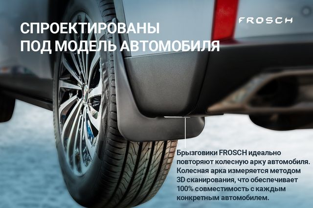 Брызговики Frosch задняя пара для SsangYong Korando 2012-2026. Артикул 001124
