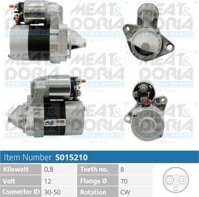 Стартер Meat & Doria для Nissan Almera Tino I 2000-2006. Артикул 5015210