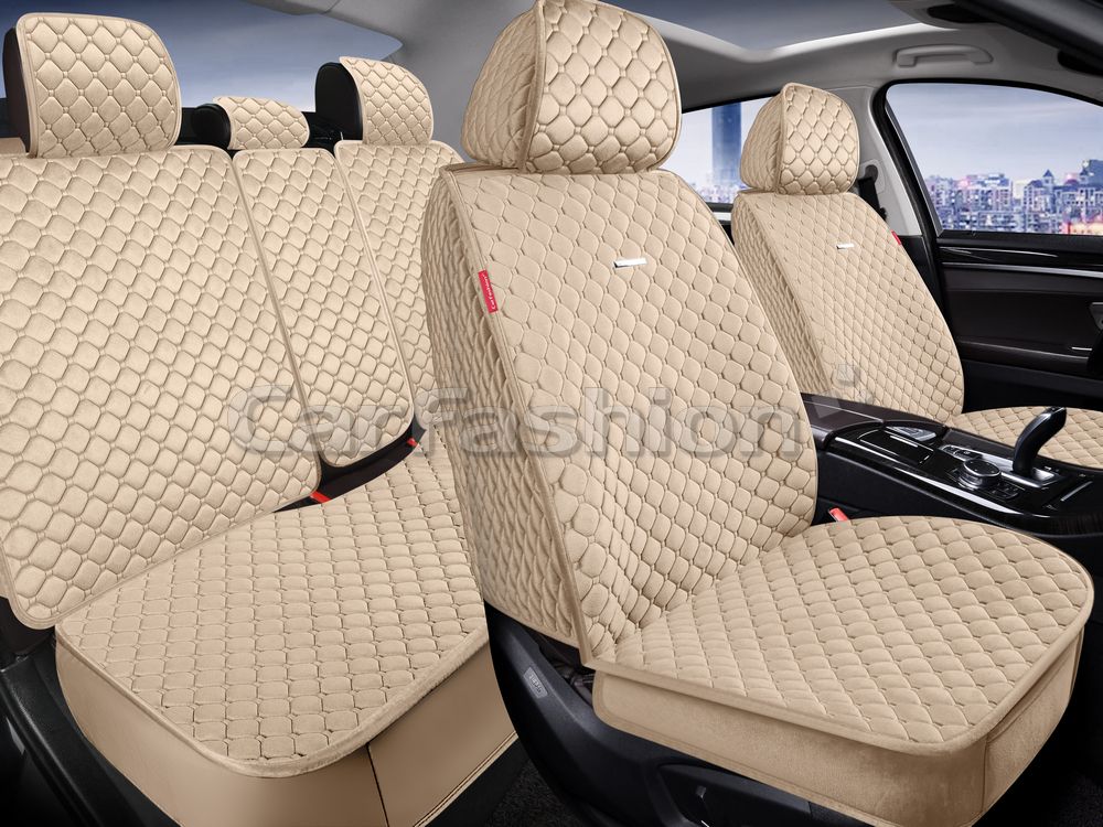 Накидки универсальные CarFashion Polo Plus для авто, цвет Бежевый. Артикул 27340