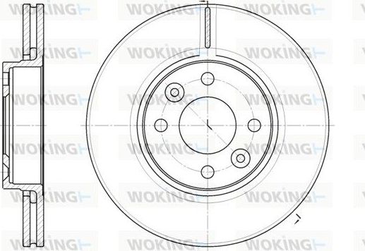 Тормозной диск Woking передний для Renault Logan II 2007-2026. Артикул D6683.10