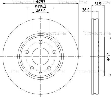 Тормозной диск Nisshinbo передний для Mazda CX-5 II 2017-2026. Артикул ND5023K