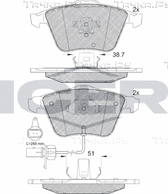 Тормозные колодки Icer. Артикул 181654