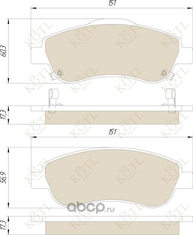 Колодки тормозные дисковые передние к-т HONDA CR-V III 07- (Kotl) Kotl. Артикул 3445kt
