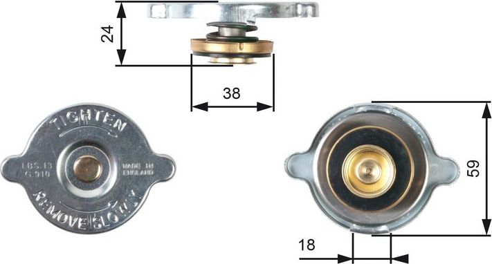 Крышка радиатора Gates для Toyota Corolla E30, E40, E50, E60 1974-1980. Артикул RC115