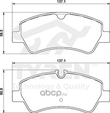 Дисковые тормозные колодки (Tyren). Артикул TYR1213691