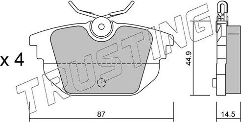 Тормозные колодки Trusting. Артикул 308.0