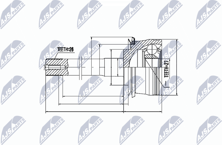 Шрус внутренний (граната) NTY. Артикул NPZ-TY-078