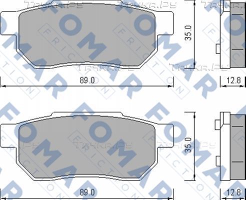 Тормозные колодки Fomar задние для Honda Civic VI 1995-2001. Артикул FO 456381