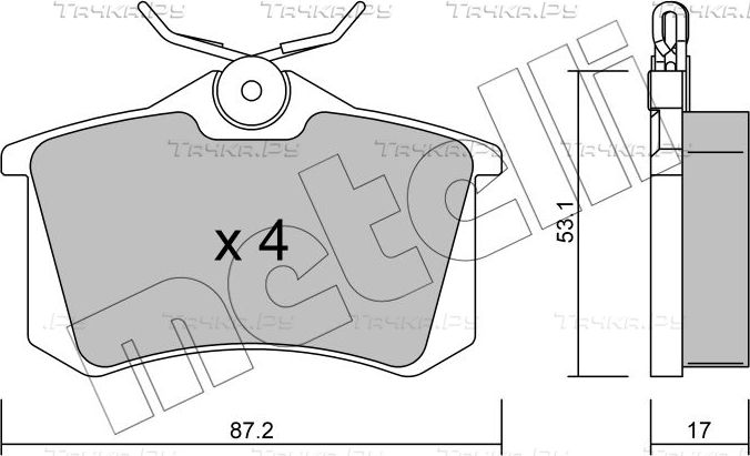 Тормозные колодки Metelli задние для SEAT Leon I 1999-2006. Артикул 22-0100-1
