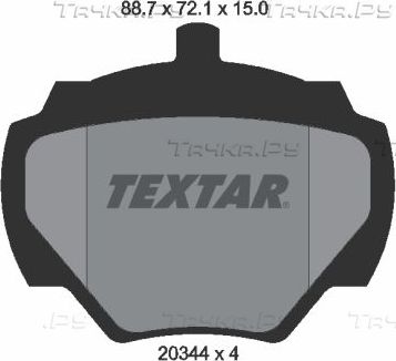 Тормозные колодки Textar задние для Land Rover Discovery I 1993-1998. Артикул 2034402