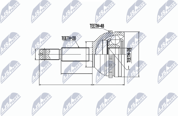 Шрус внутренний (граната) NTY. Артикул NPZ-FR-035