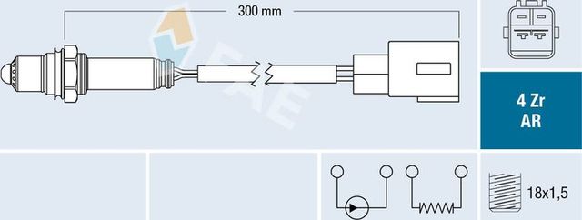 Лямбда-зонд (кислородный датчик) FAE. Артикул 75659