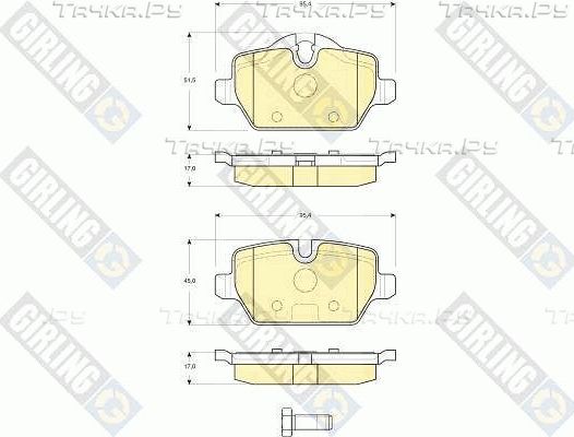 Тормозные колодки Girling задние для BMW 1 I (E81/E82/E87/E88) 2004-2012. Артикул 6116121