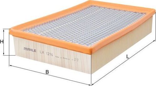 Воздушный фильтр Mahle-Knecht. Артикул LX 1216