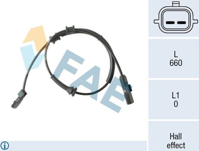 Датчик ABS FAE задний для Renault Laguna II 2006-2007. Артикул 78569