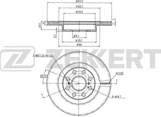 Тормозной диск Zekkert. Артикул BS-5908