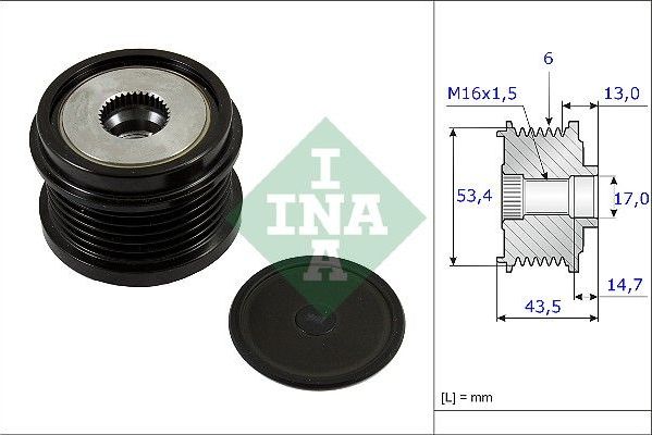 Муфта генератора обгонная Ina. Артикул 535 0237 10