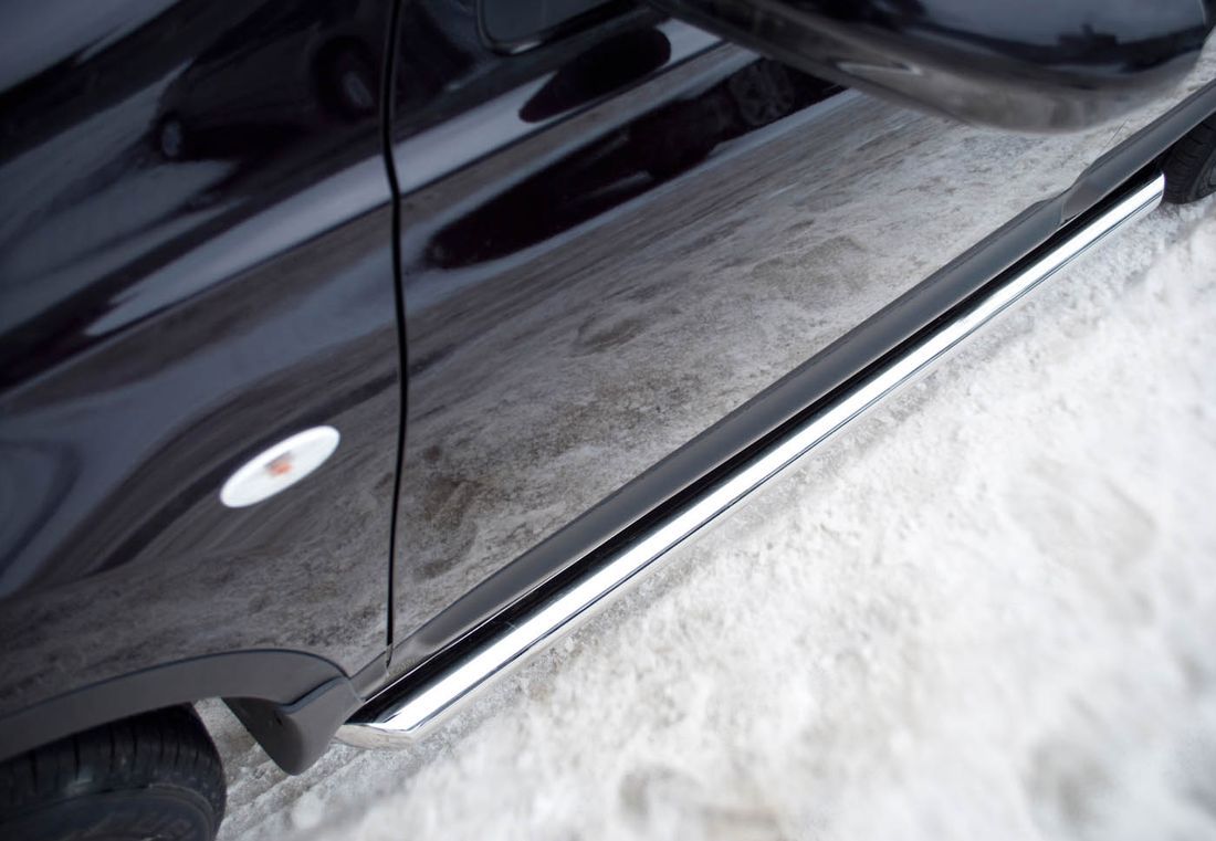 Защита порогов RusStal труба d63 (вариант 1) для Nissan Qashqai+2 I 2008-2010. Артикул QNT-0017751