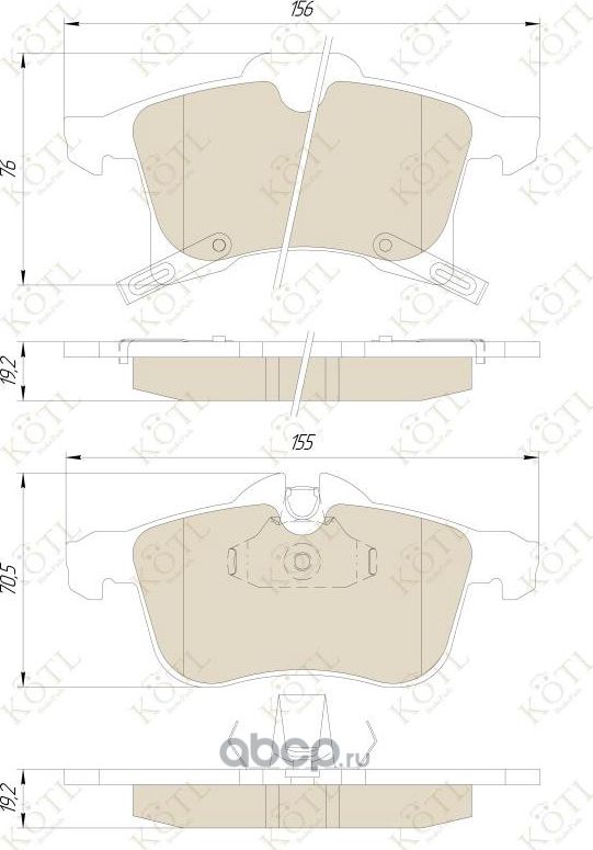 Колодки тормозные OPEL ASTRA G/H/ZAFIRA A передние (Kotl) Kotl. Артикул 1668KT