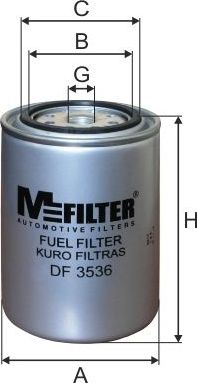 Топливный фильтр MFilter для DAF 85 1992-1998. Артикул DF 3536