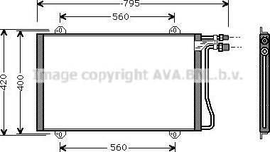 Радиатор кондиционера (конденсатор) AVA (алюминий). Артикул MS5219