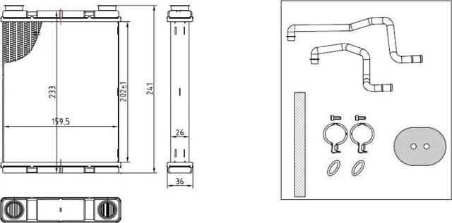 Радиатор отопителя (печки) NRF EASY FIT для Nissan Juke I 2010-2019. Артикул 54429
