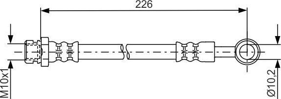 Тормозной шланг Bosch задний внешний для Kia Sorento I 2002-2009. Артикул 1 987 481 743