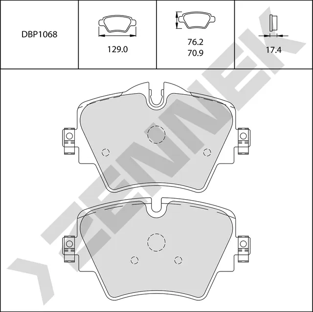 Колодки тормозные передние BMW 2 F45/F46 14-22, X1 E84/F48 09-22, MINI CLUBMAN F (Zennek). Артикул DBP1068
