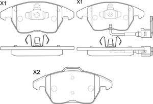 Тормозные колодки NiBK передние для Audi Q3 I (8U) 2011-2018. Артикул PN0348W