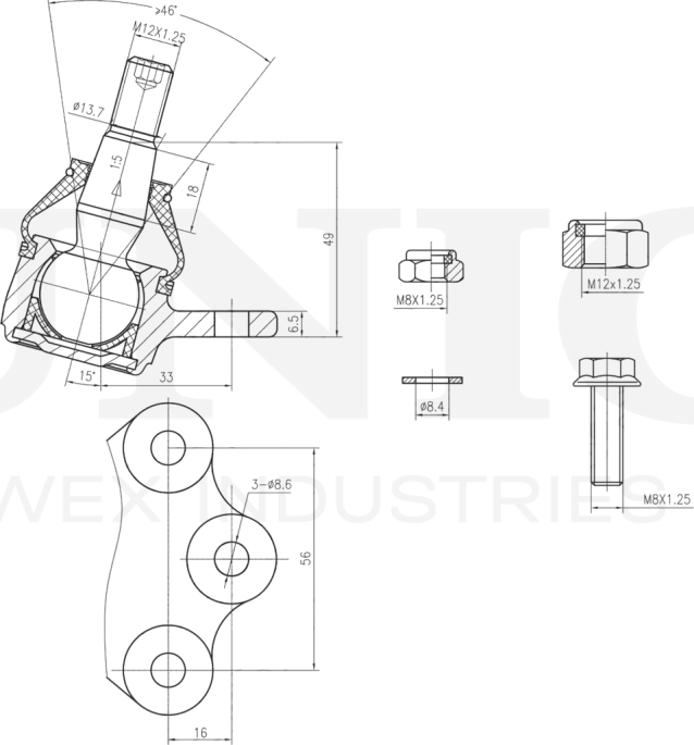 Опора шаровая (Unio). Артикул SSP-20065